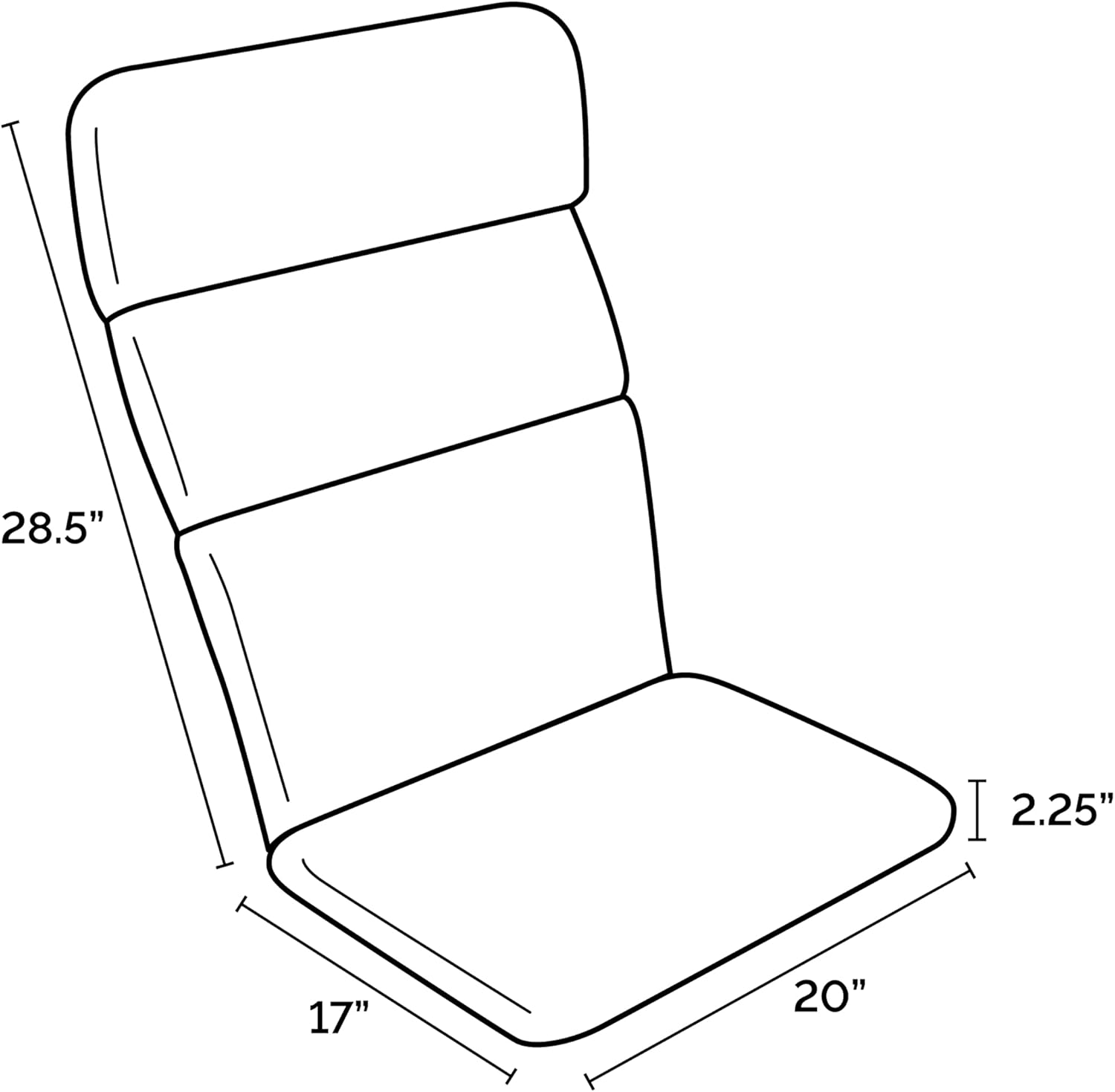 Arden Outdoor Adirondack or Rocking Chair Cushion, 20 x 17, Rain-Proof, Fade Resistant 20 x 17, Sapphire Blue Leala
